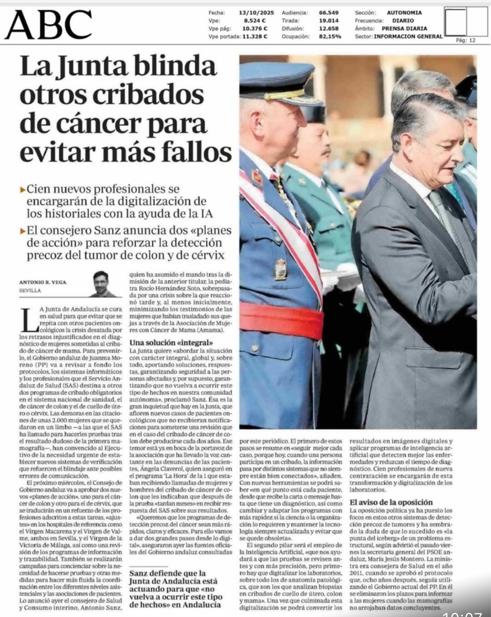 📣Una máquina de MANIPULAR!!!
 
❌La propia Junta confirma con estas declaraciones que otros CRIBADOS (cáncer de COLON, CERVIX, PRÓSTATA)
están en COLAPSO como el de mamá

‼️Estamos conociendo cientos de casos en todas las provincias 

🔴Y no hay una sola medida CIERTA