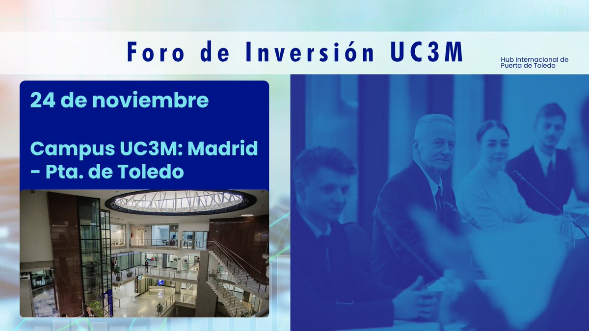 parqUC3M's tweet image. ❗️RESERVA LA FECHA❗️
El Foro de Inversión 2025 recibirá el 24 de noviembre a proyectos y empresas #DeepTech que quieran hablar de financiación pública, corporativa y privada.
Con encuentros B2B entre inversores y empresas.
🔗Inscríbete o pregúntanos: tinyurl.com/43jsuamj