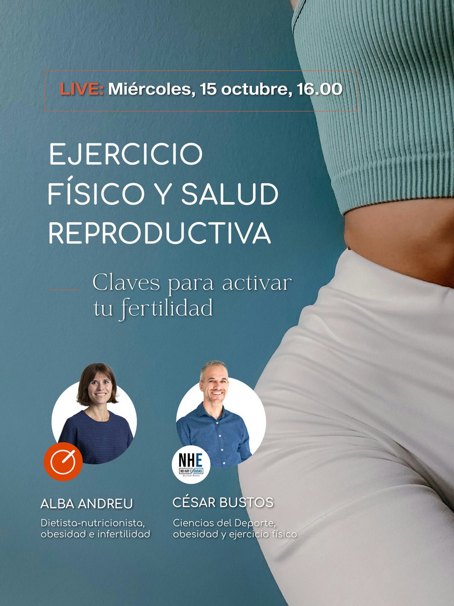 #savethedate ▶️  Este miércoles estaré en directo con <a href="/Cesarbustosm/">Cesar Bustos</a> para hablar sobre cómo el ejercicio físico puede activar tu salud reproductiva!

📅 Miércoles 15/10 · 🕓 16:00 h
📍 Directo en Instagram de <a href="/fivclinic/">FIVclínic</a>