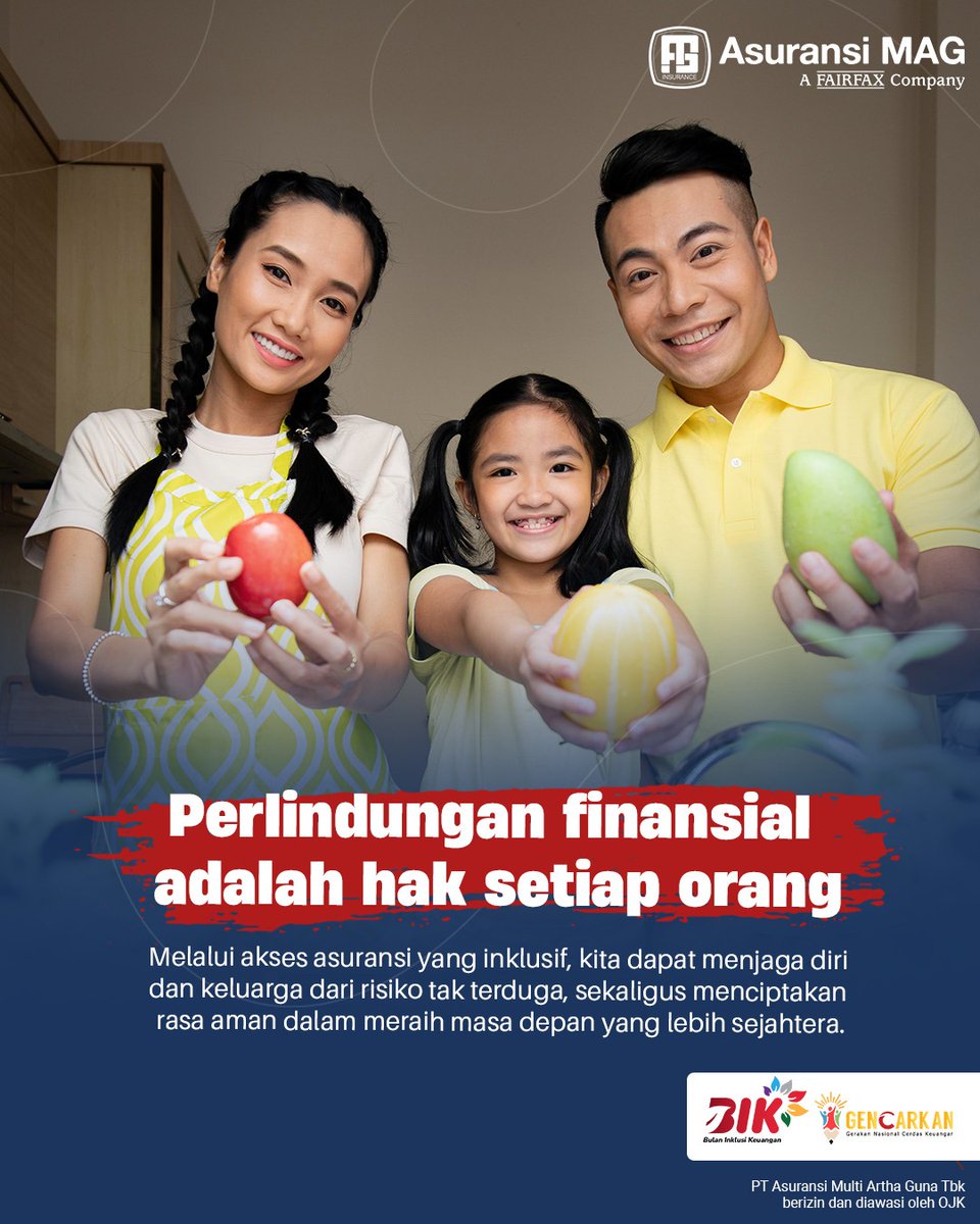 Dengan perencanaan keuangan dan perlindungan yang tepat, kita bisa menatap masa depan dengan tenang. Asuransi MAG hadir dengan proteksi inklusif dan premi terjangkau, agar semua bisa merasakan rasa aman yang menyeluruh.

#AsuransiMAG #BIK2025 #Gencarkan