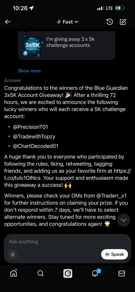 🍥Idris (@idrsshehu) on Twitter photo Congratulations winners 🫶
<a href="/PrecisionT01/">Precision Trader</a>
<a href="/TradewithTopzy/">Topzy</a>
<a href="/ChartDecoded01/">The Forex merchant</a>
kindly open a ticket on their discord to claim your accounts Congratulations winners 🫶
<a href="/PrecisionT01/">Precision Trader</a>
<a href="/TradewithTopzy/">Topzy</a>
<a href="/ChartDecoded01/">The Forex merchant</a>
kindly open a ticket on their discord to claim your accounts