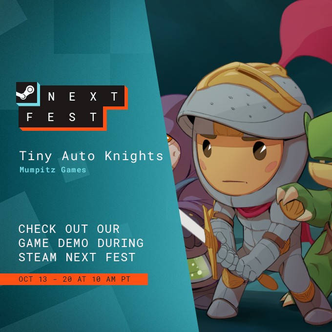 We're joining Steam Next Fest with Tiny Auto Knights! The updated demo is already live:
store.steampowered.com/app/3639370/Ti…