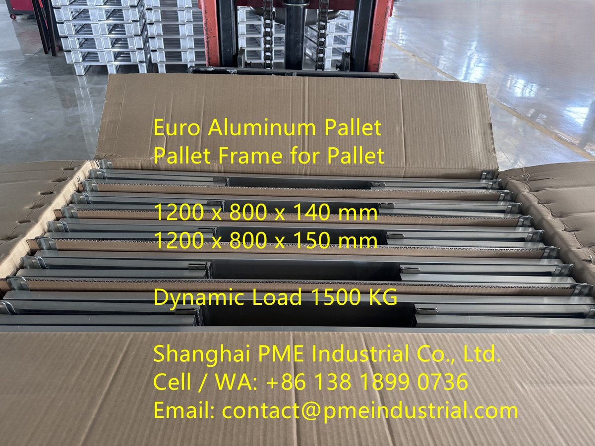 sh_pme's tweet image. Euro Aluminum Pallet & Frame, 1200 x 800
pmeindustrial.com/euro-sized-120…
Cell: +86 138 1899 0736
contact@pmeindustrial.com
#EuroPalletAluminum1200x800 #AluminumPallet1500kgDynamicLoad #EuroSizedAluminumPalletSupplier #ReusableIndustrialPallets1200x800 #ChinaAluminumPalletManufacturer