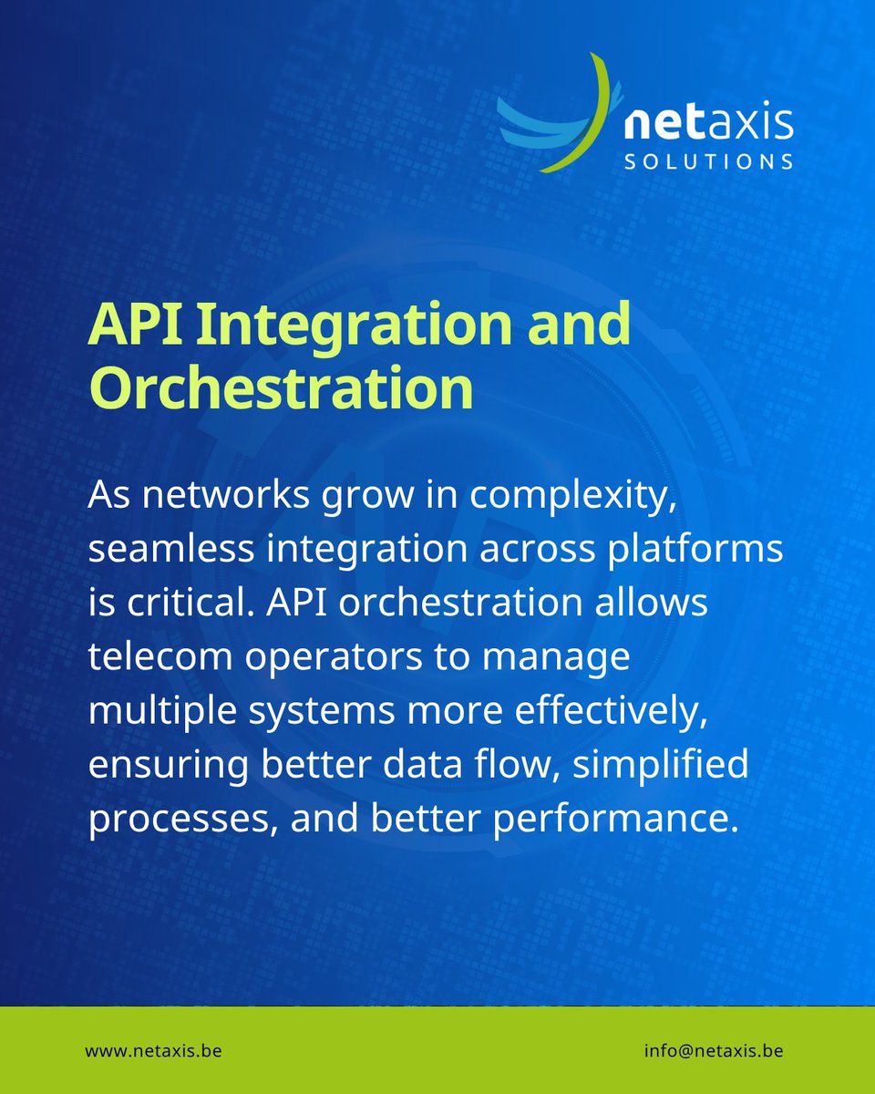 NetaxisSol's tweet image. Seamless orchestration across platforms is essential for speed, agility, and scale. 🚀 

With Netaxis APIO, operators can unlock smoother operations and faster delivery with powerful automation.

Learn how: netaxis.be/solutions/api-…

#Telecoms #API #NetworkAutomation