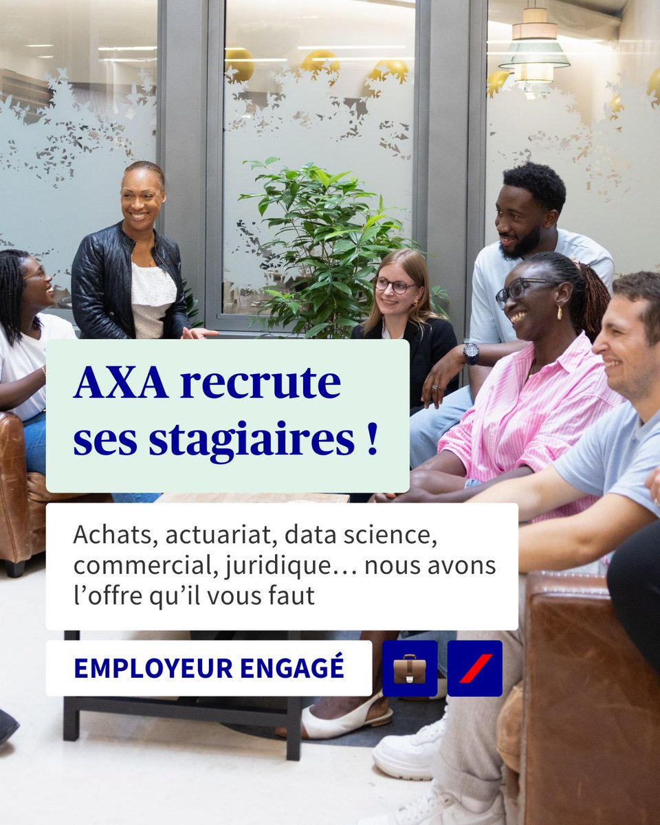 🎯 Plus de 600 stagiaires tous les ans, alors pourquoi pas vous ?

Banque, assurance, IT ou marketing, nous cherchons dans de nombreux secteurs, et partout en France !

N’hésitez pas à découvrir nos offres pour vite nous rejoindre 👉 recrutement.axa.fr/etudiants/stag…