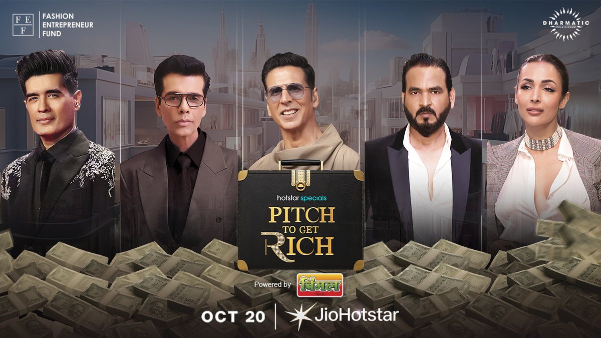 Dharmatic_'s tweet image. Big fits. Bigger dreams.
And when the founders Pitch To Get Rich — someone’s walking away richer.
Official Trailer
🔗 - bit.ly/PitchToGetRich
Hotstar Specials – Pitch To Get Rich, drops 20th Oct only on JioHotstar.