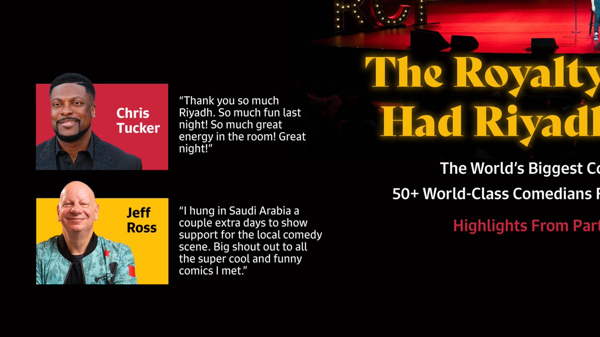 CICSaudi's tweet image. Riyadh Comedy Festival | The world’s biggest comedy festival had the people of Saudi Arabia laughing their heart out. Here’s what some of the comedians had to say about it.