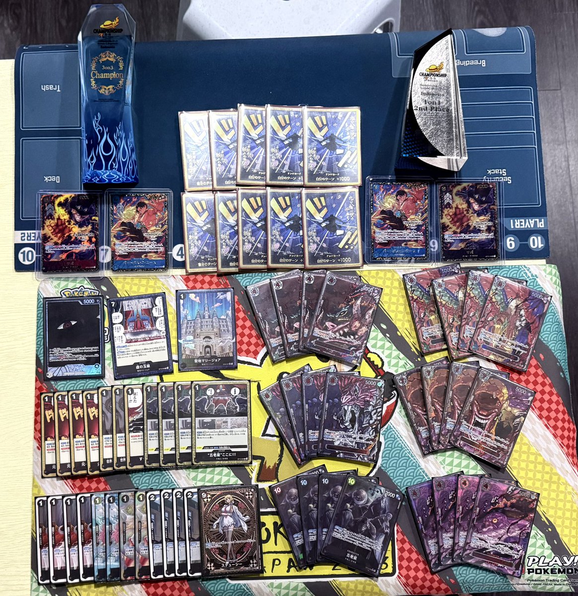 IND CS S2

IMU 🏴‍☠️

Day 1 3v3 Score 10-1 (Champion)
Day 2 1v1 Score 9-3 (Runner-Up) (fought all Thai in swiss)

Notable losses:

2 Imu
- No St Saturn at all  
- Gorosei called 3 units 🤡

1 G Zoro
- Finals game, pass Turns 1 2 3 🤡

Show your commitment to the God Packs to WIN!!!