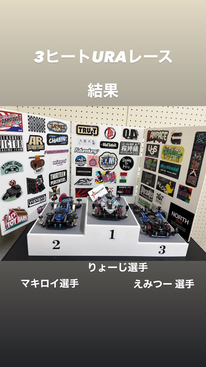 本日はITM running partyにご参加頂きありがとうございました

レース結果
メインレース
1位　りょーじ選手
2位　マキロイ選手
3位　坂P選手

URAレース
1位　りょーじ選手
2位　マキロイ選手
3位　えみつー選手
おめでとうございます

次回は11月24日の開催となりますのでご参加宜しくお願いします