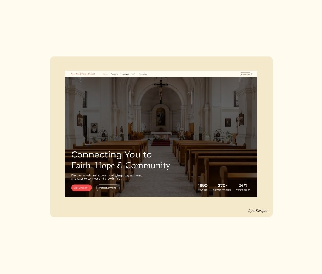 EvelynOlal17356's tweet image. Happy New Week 👩💻
Designed a simple, modern church homepage with clear messaging and easy navigation to create a welcoming experience.
#UIDesign #WebDesign #ChurchWebsite #UXDesign #FigmaDesign #opentowork #lyndesigns #productdesign