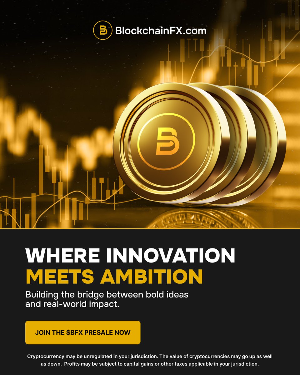 BlockchainFXcom's tweet image. 🌟Where innovation meets ambition.

BlockchainFX is bridging bold ideas with real-world impact, shaping the future of trading and investment.

Join the $BFX presale now👉BlockchainFX.com

#BFX #BlockchainFX #Presale #Crypto #Web3