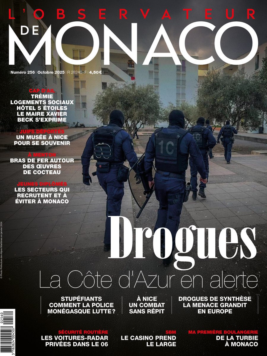 L’Observateur de Monaco n°256 est en kiosques !

Retrouvez une enquête sur la lutte anti-drogue sur la Côte d’Azur, et bien plus encore 🗞️