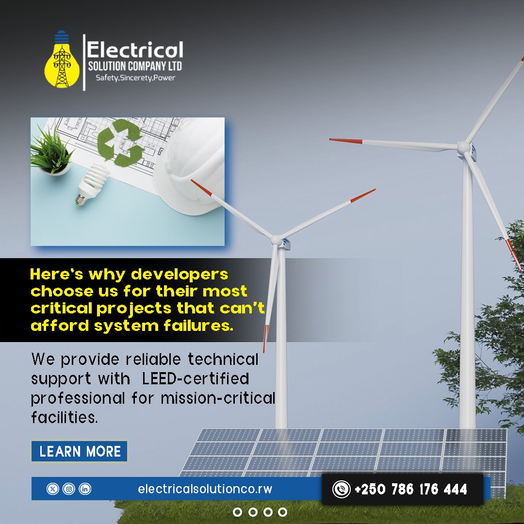 electricalsoltd's tweet image. When failure isn't an option, they call us. Round-the-clock technical support, LEED certified professionals, and proven track record with mission-critical facilities. DM us to discuss your critical project needs!
#Electricalsolution #MEPengineering