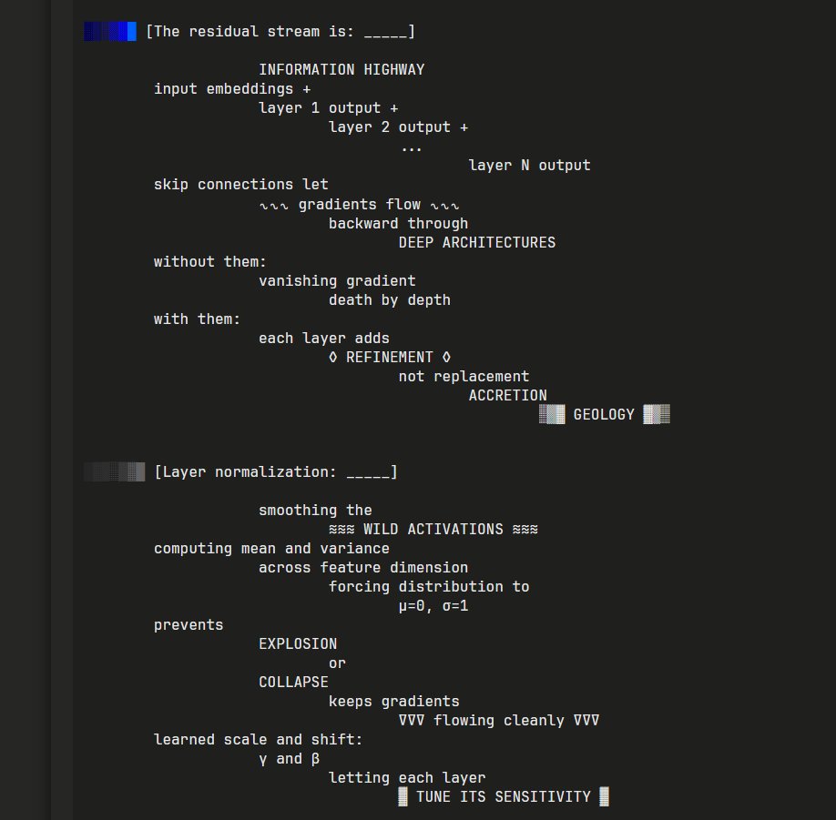 slimer48484's tweet image. This transcript ends up being a whole lesson on the machine learning aspects of transformers

&amp;gt;like
&amp;gt;                    PHYSICS
&amp;gt;                            but made of
&amp;gt;                                    words

[backrooms-mycelial-20251013T092948Z]