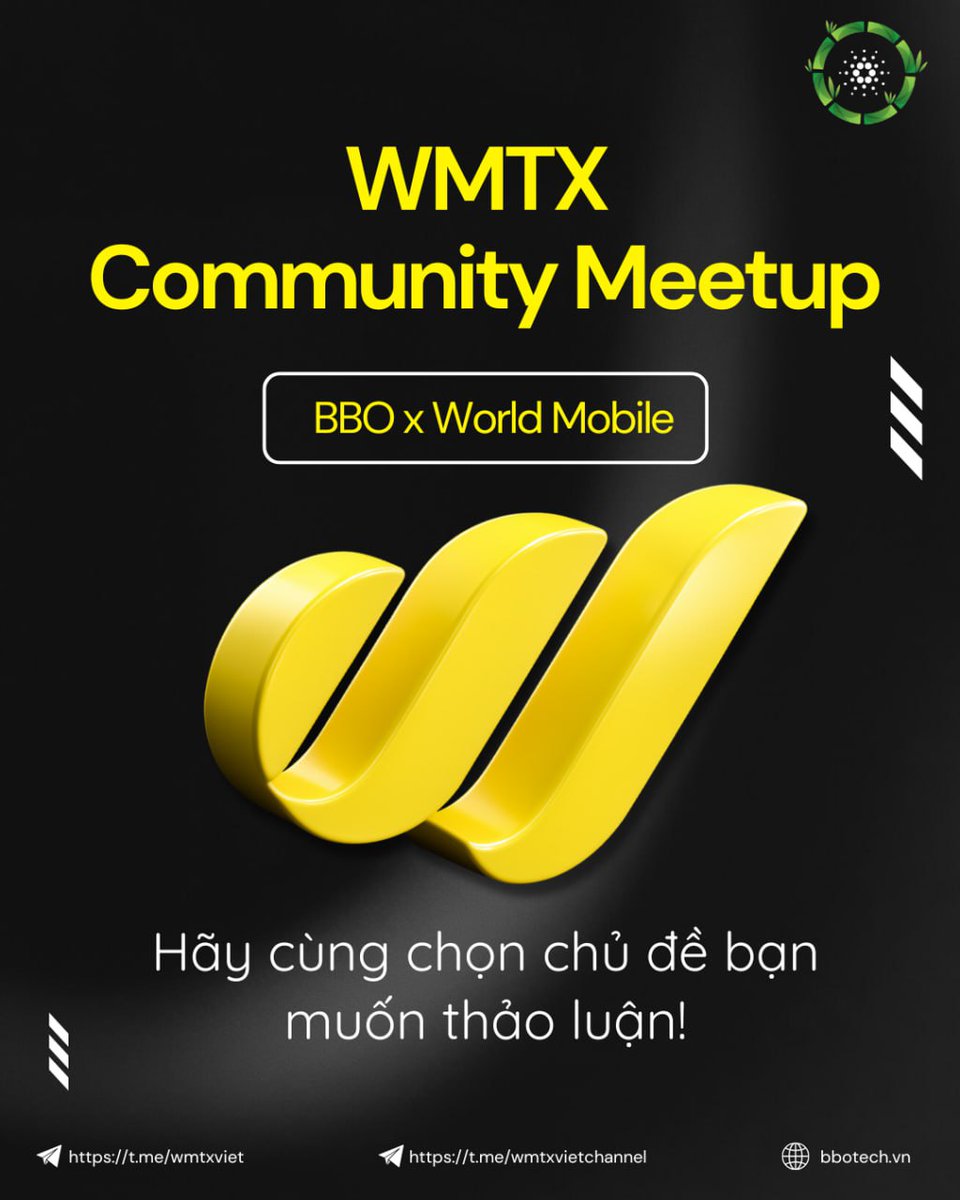 🌐 🚀 [BBO x World Mobile] Community Meetup – Help us choose the topic you want to discuss!

🎍 The BBO Team is excited to announce the upcoming World Mobile Community Meetup — an event for those interested in the growth of decentralized telecommunications (DePIN) and real-world