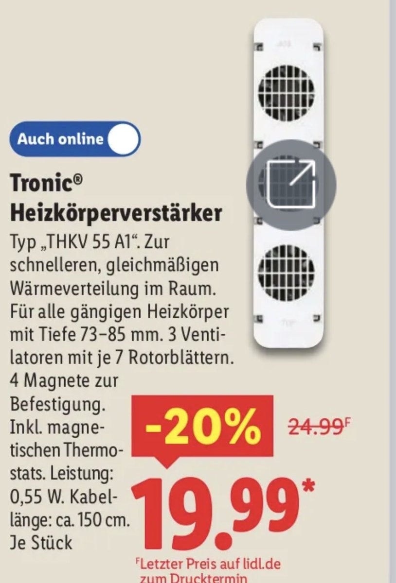 slimlineweasel's tweet image. #Servicetweet 

Da Lidl diese Geräte wieder mit Gewalt auf den Markt presst: wenn ihr zur Miete wohnt und an den Heizkörpern Heizkostenverteiler habt (zum Beispiel von ISTA), sind solche Gerätschaften schlicht verboten, sie stellen ein Betrugsdelikt dar.