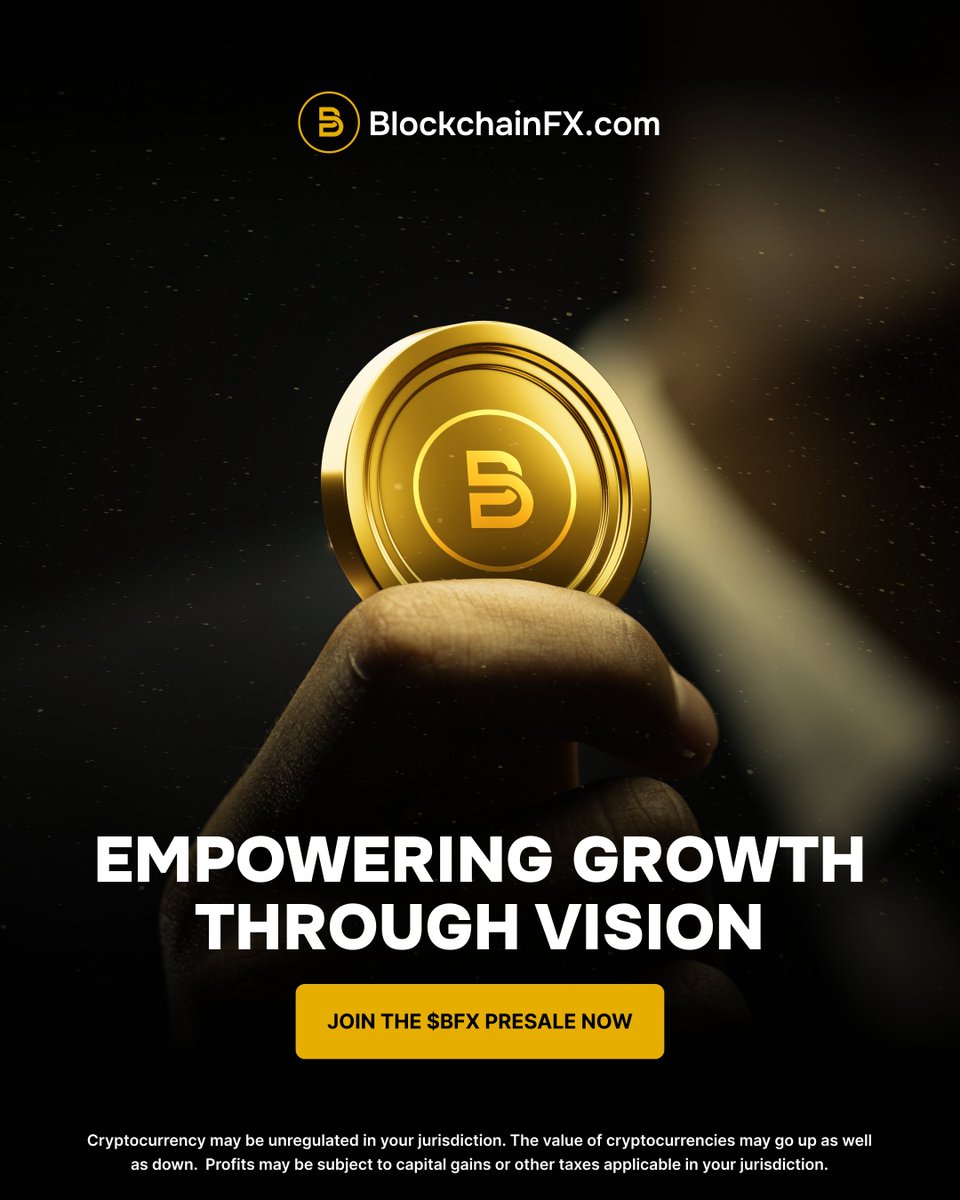 BlockchainFXcom's tweet image. 🔮 Empowering growth through vision.

With BlockchainFX, you hold the key to unlocking growth through strategic vision and powerful tools.

Join the $BFX presale now 👉 BlockchainFX.com

#BFX #BlockchainFX #Presale #Crypto #Web3