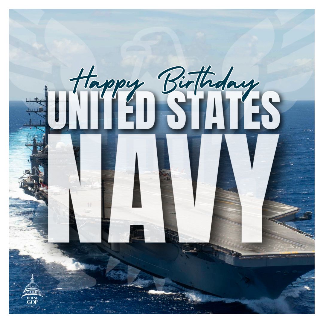 House Republicans (@housegop) on Twitter photo “The American sailor never quits, never fails.” - <a href="/POTUS/">President Donald J. Trump</a>
Happy 250th Birthday to the United States Navy! We salute the brave warfighters upholding Honor, Courage, and Commitment who stand watch on the seas and ensure America's strength is projected across the globe. 🇺🇸 “The American sailor never quits, never fails.” - <a href="/POTUS/">President Donald J. Trump</a>
Happy 250th Birthday to the United States Navy! We salute the brave warfighters upholding Honor, Courage, and Commitment who stand watch on the seas and ensure America's strength is projected across the globe. 🇺🇸