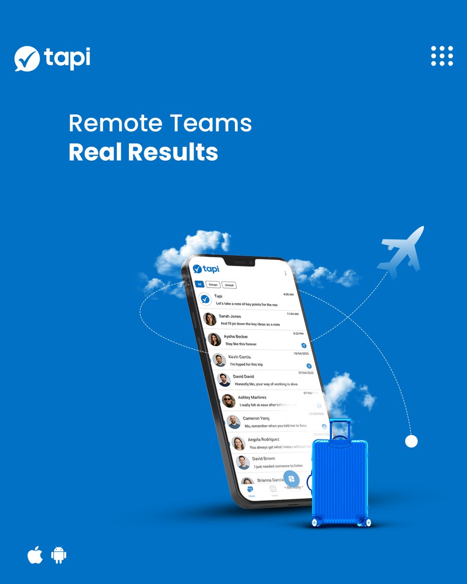 TapiLtd's tweet image. Remote teams, real results—async threads, instant tasking, fewer meetings, more momentum.
Android tapi.co/playstore | iOS soon 📲 .
#Tapi #RemoteWork #Async #TeamSync #Productivity.
