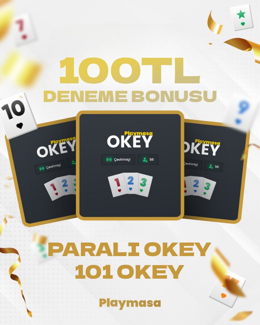 DAHA ÖNCE PARALI OKEY VE 101 OKEY OYNADIN MI?  YENİ ÜYELERİMİZE ÖZEL 100₺ DENEME BONUSU, KAZANDIKÇA KAZANDIRAN ÖZEL BİR DENEYİM SİZLERLE! YETENEĞİNİZİ KONUŞTURMA VAKTİ GELDİ! KAZANCINIZI TAMAMEN ŞANSA BIRAKMAYIN 
bit.ly/playmasa 
t.me/playmasatg