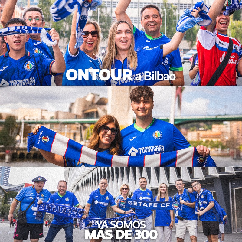 GetafeCF's tweet photo. ¡𝗠𝗔́𝗦 de 𝟑𝟬𝟬 personas ya se han apuntado al #AzulonesOnTour de San Mamés! 🤩

🤔 ¿Te lo vas a perder?
ℹ️ Tienes hasta el 𝐥𝐮𝐧𝐞𝐬 𝟐𝟎 𝐝𝐞 𝐨𝐜𝐭𝐮𝐛𝐫𝐞 para conseguir tu entrada de forma 𝗢𝗡𝗟𝗜𝗡𝗘