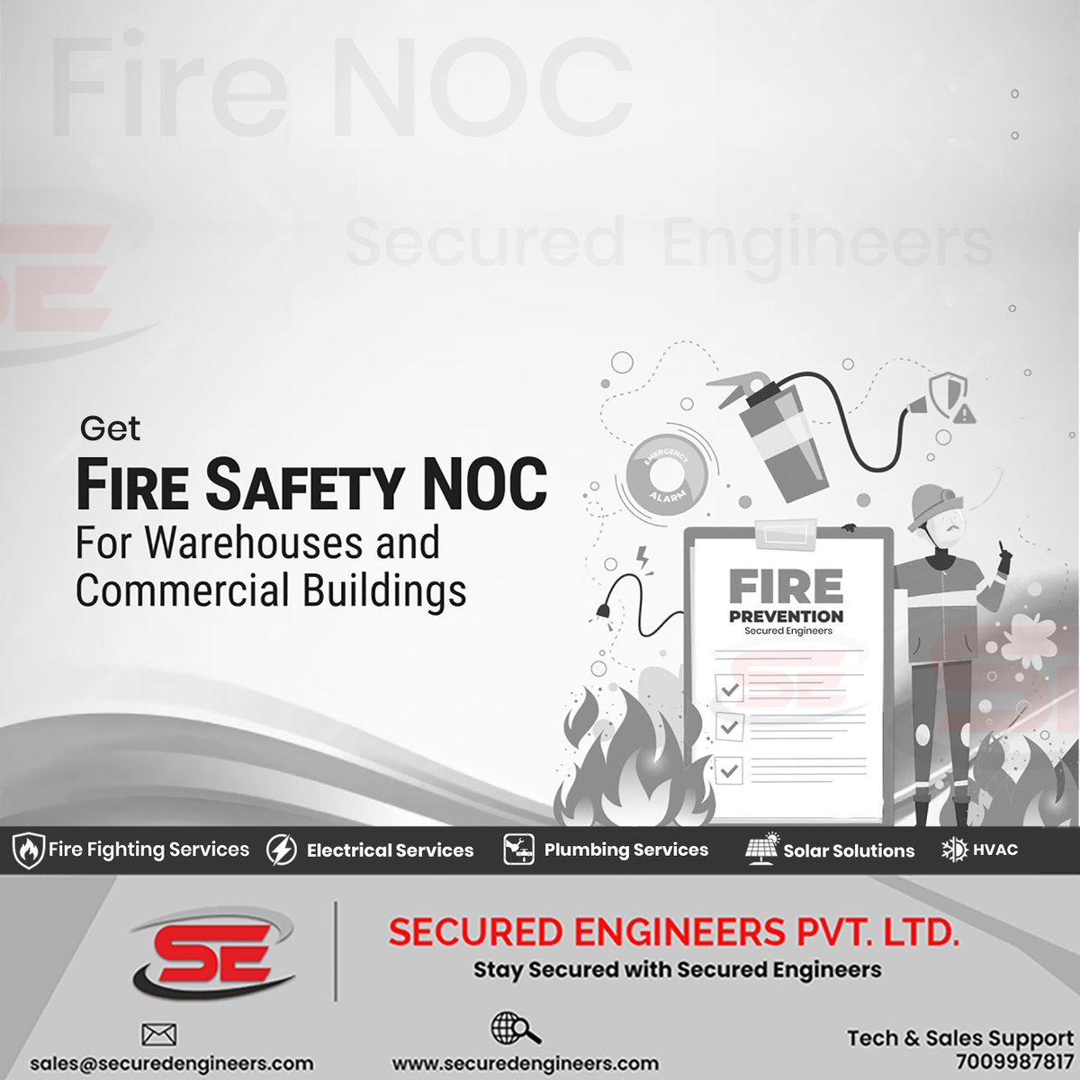 SecuredEnginee2's tweet image. Still waiting for your Fire NOC? Don’t let paperwork delay your occupancy!

From design to documentation, our team at Secured Engineers Pvt. Ltd. provides complete support for obtaining Fire Safety NOC for warehouses, factories, and commercial buildings across India.

#FireNOC