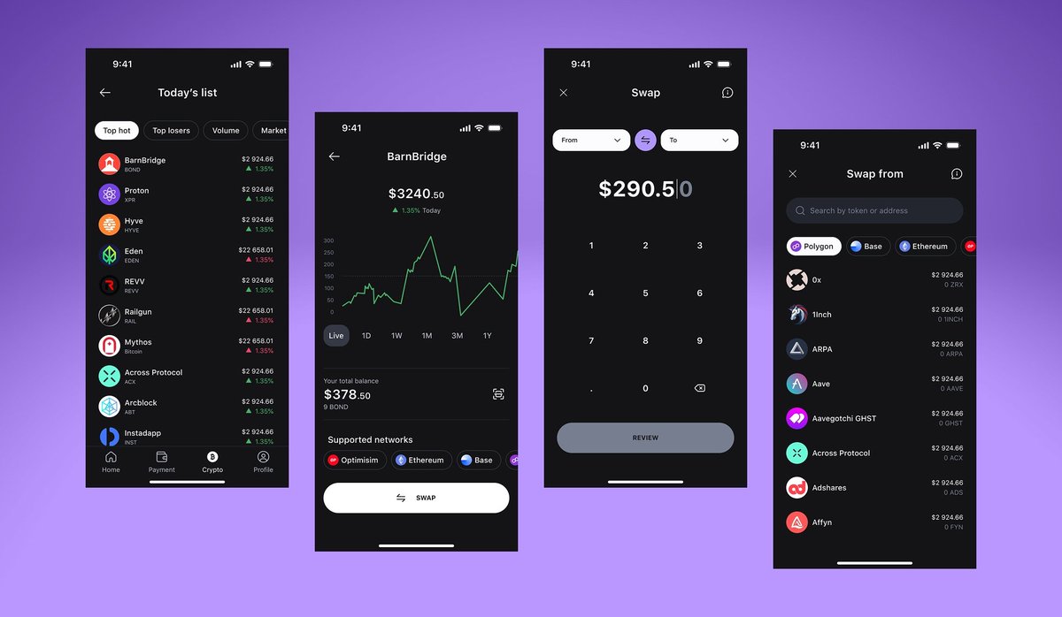 Ebenezer560's tweet image. Designed a Crypto App focused on clarity, flow & confidence.
Dark calm UI. Smooth swaps. Simple experience.
🚀 Fintechs & crypto startups let’s build the future.
Send a DM let's get started.
#UIDesign #CryptoDesign #Fintech #DEFİ #Crypto #CryptoRecovery #productdesign