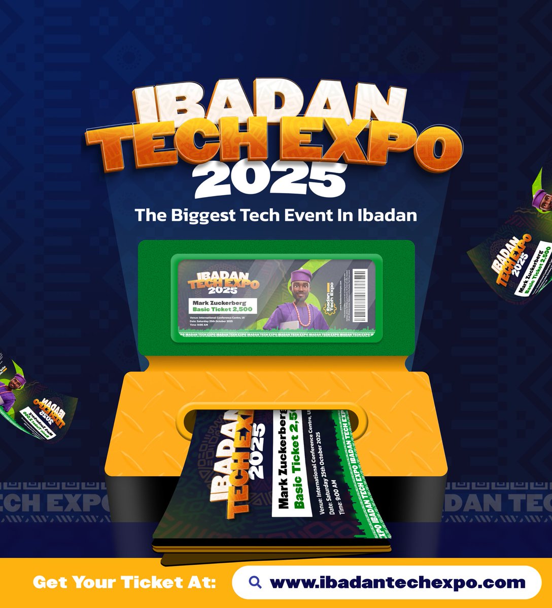 Hon_Danjo's tweet image. Thank you @omoladesamuelf1
He sent us cash for 50 basic tickets of the #IbadanTechExpo2025
Kindly follow him and if you want to get one of the tickets.
Fill this form bit.ly/IBTECH2025
Thank you