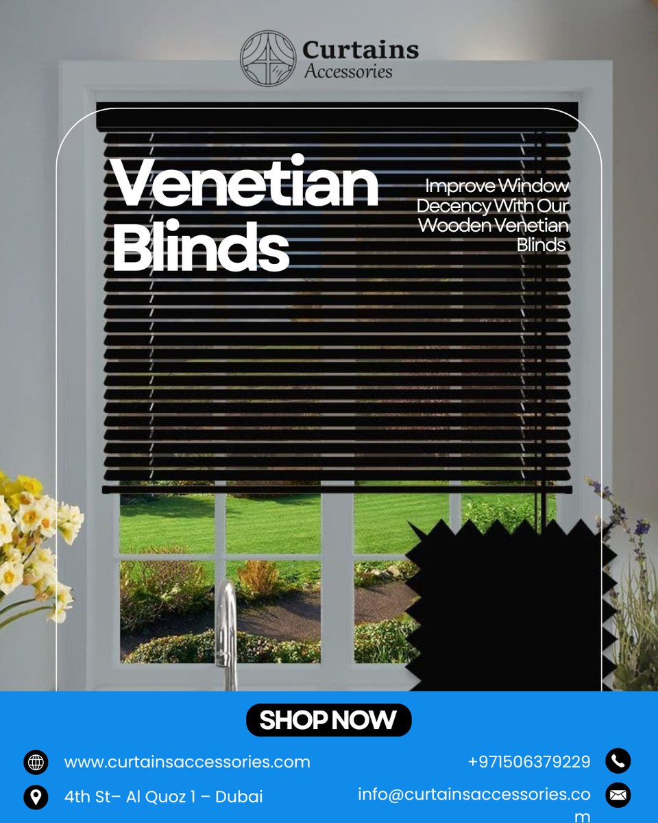 CurtainAccessor's tweet image. Control the light, keep your privacy — Venetian Blinds bring style and function together. Sleek slats, clean lines, and easy adjustability for every room.

📞 +971 55 472 2980 | 🌐 curtainsaccessories.com

#VenetianBlinds #WindowBlinds #LightControl #PrivacyBlinds