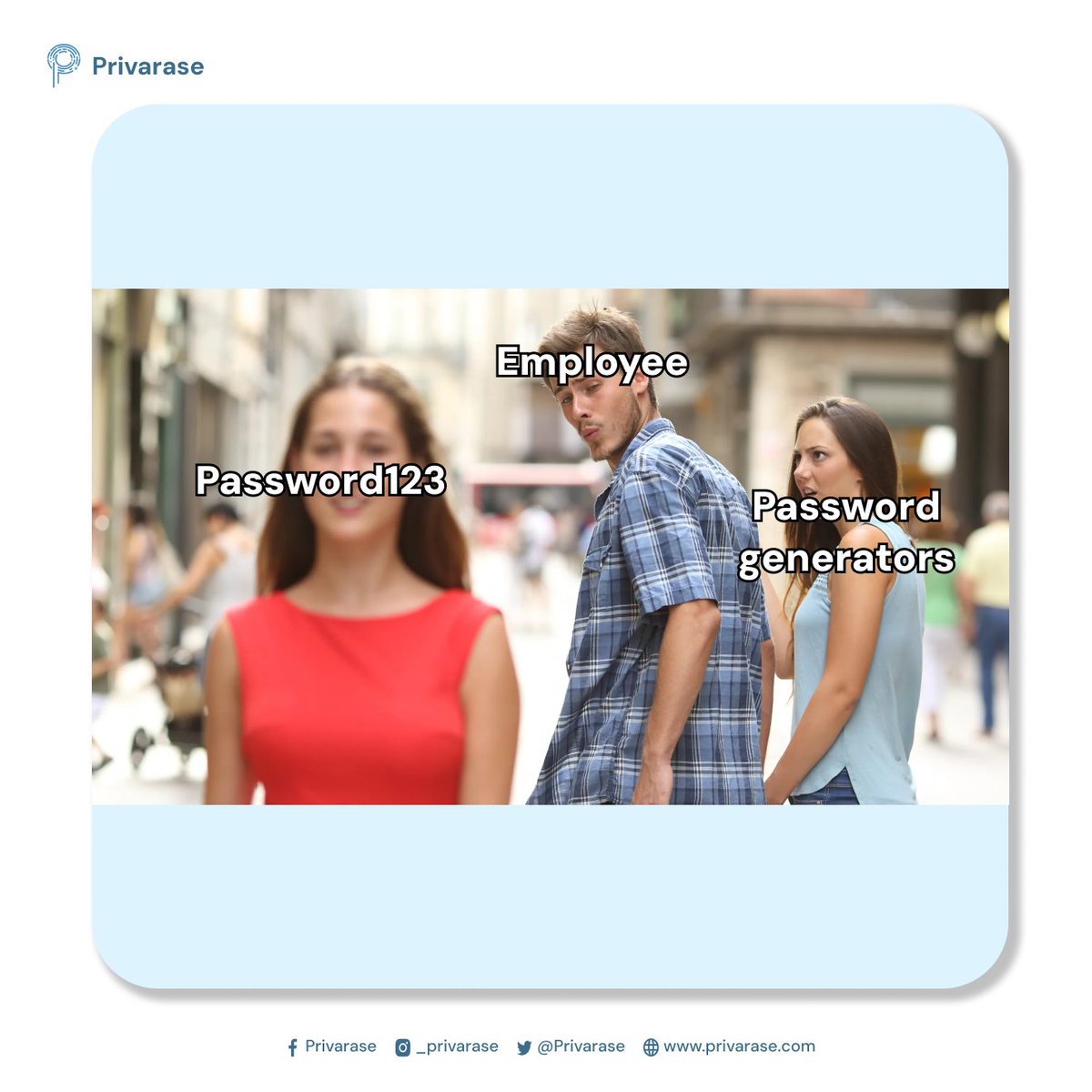 Privarase's tweet image. Old habits die hard — especially when it comes to weak passwords!

Use password generators to stay one step ahead of hackers 🔐

#CyberSecurityAwareness #StrongPasswords #DataProtection #CyberSafety #DigitalSecurity
