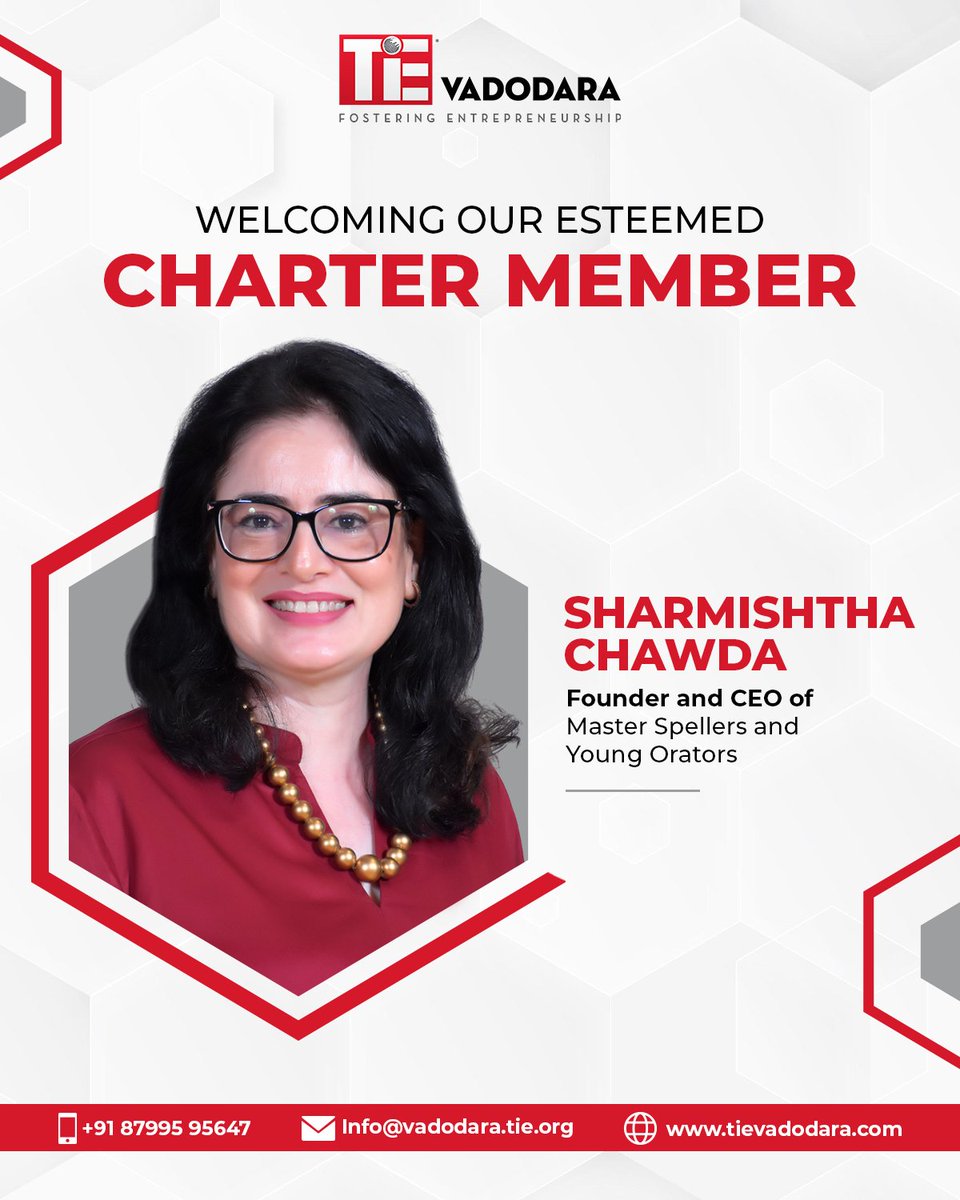 tievadodara's tweet image. Big welcome to our newest Chartered Member, Sharmishtha Chawda! 🌟

Founder/CEO of Master Spellers and a major pioneer in EdTech. Her two decades of expertise will be invaluable to TiE.

#TiEVadodara #CharteredMember #EdTechLeader #WomenInLeadership