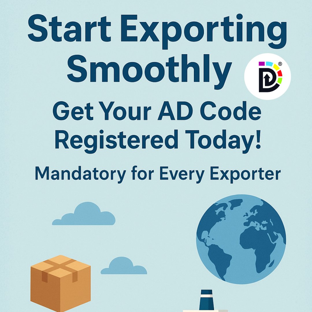 dhanvijaygroup's tweet image. 🌍 Facebook Post Caption:
🚢 Planning to start your Export Business?
Don’t miss the most crucial step — AD Code Registration! 💼✨
#Binance #ADCode #DisneyPlus #FairCity #IRCTC #EntrepreneurIndia #BusinessGrowth