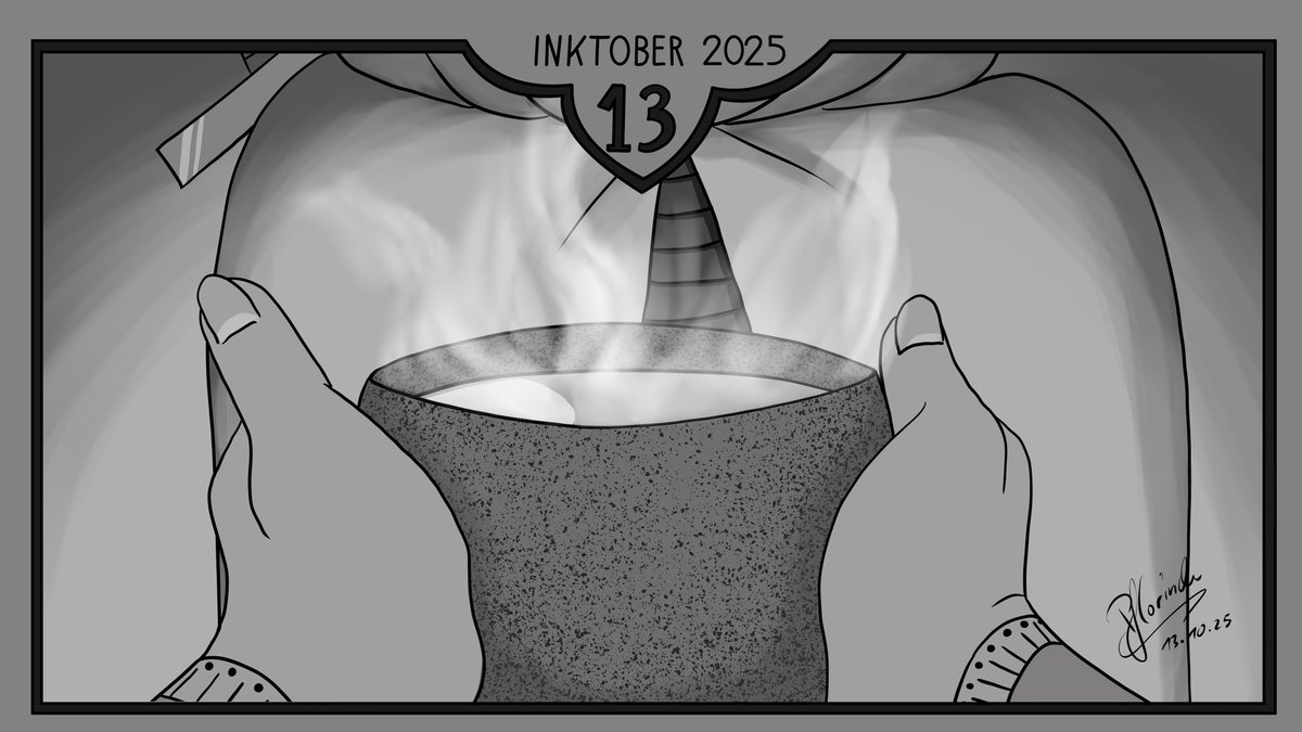 Nach dem Schock erstmal ein Tee 🍵 Tag 13 vom #inktober #inktober2025 #inktoberday13 #inktober2025day13drink   #inktober2025drink #doodle #art #artwork #artist #drawing #draw #paint #painting #digitalart #digitaldrawing #digitalartwork #digitalartist #comic #comicbookart #comics