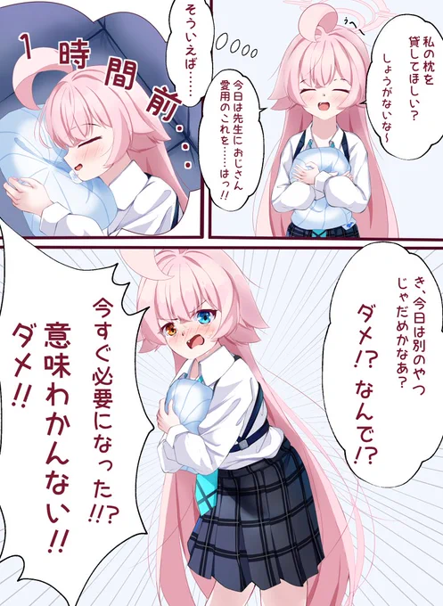 その枕じゃないとダメなんだ
#ブルアカ #小鳥遊ホシノ 