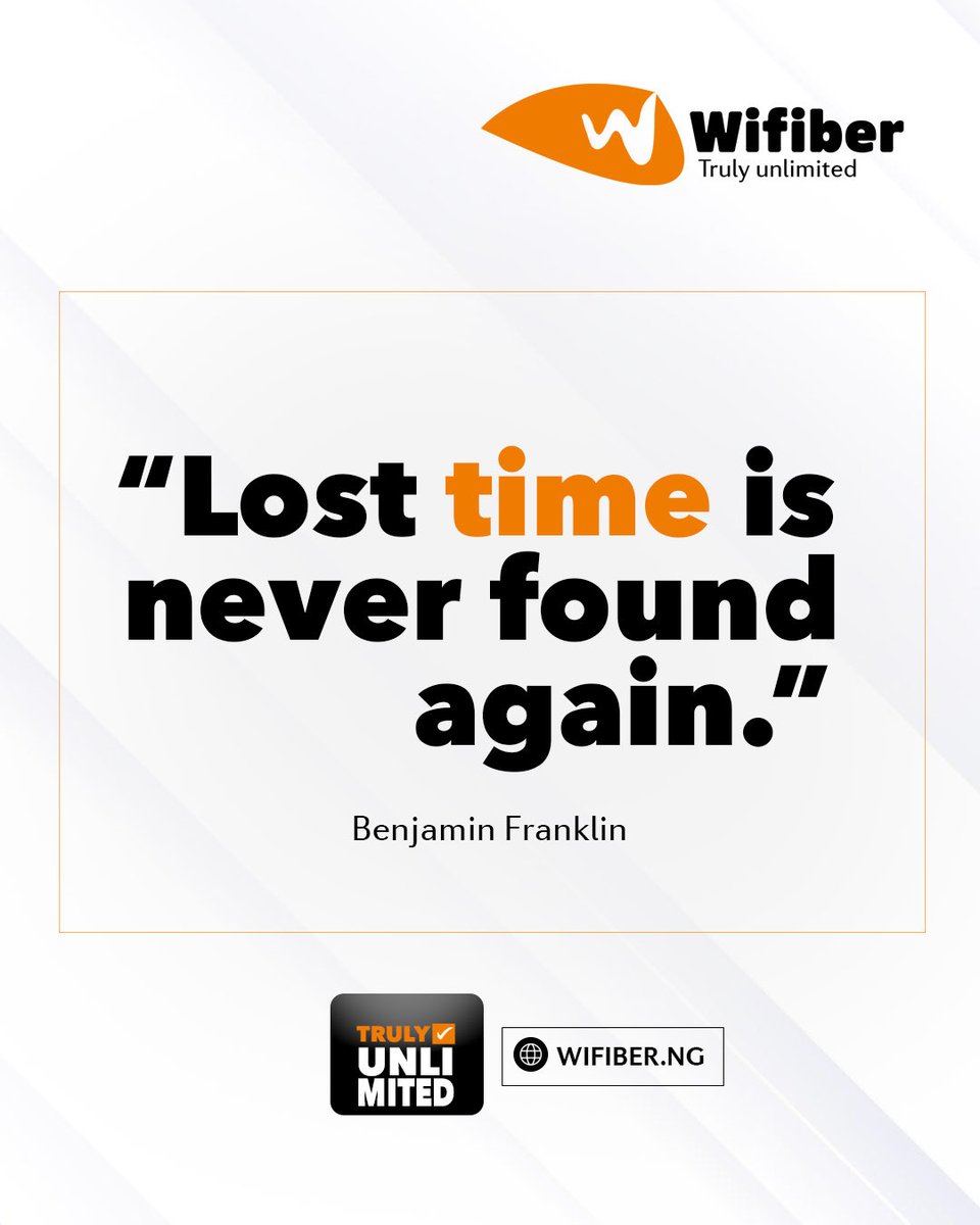 mywifiber's tweet photo. That is why Wifiber is the choice for your weekly internet needs - internet that saves your time.

#MondayMotivation #Wifiber https://t.co/Vt6ccLpAW0