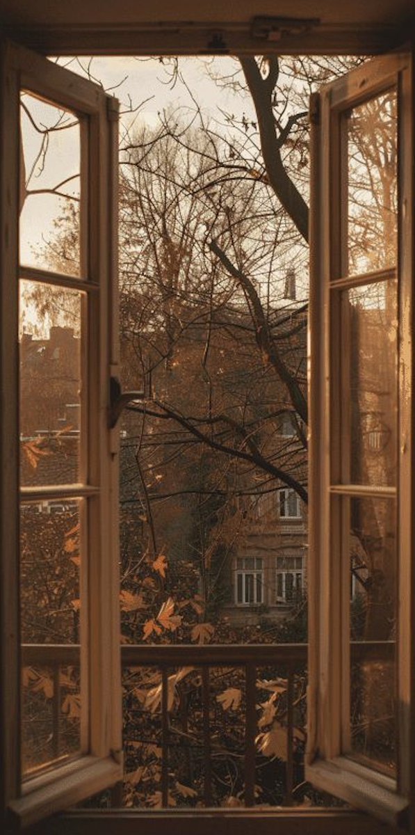 vista de otoño desde la ventana