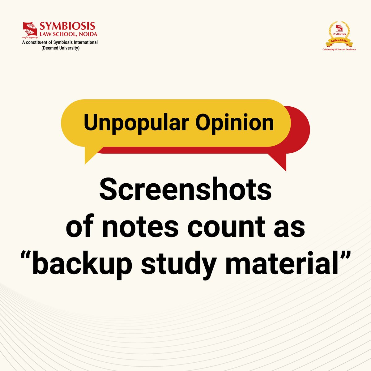 LawNoida's tweet image. Consider it digital foresight, not a lack of effort.
In today’s world, even well-organised screenshots qualify as efficient backup study material.
.
.
.
#UnpopularOpinion #LawStudentLife #StudyHacks #DigitalNotes #LawSchoolHumour #StudentSurvival #SLSNoida