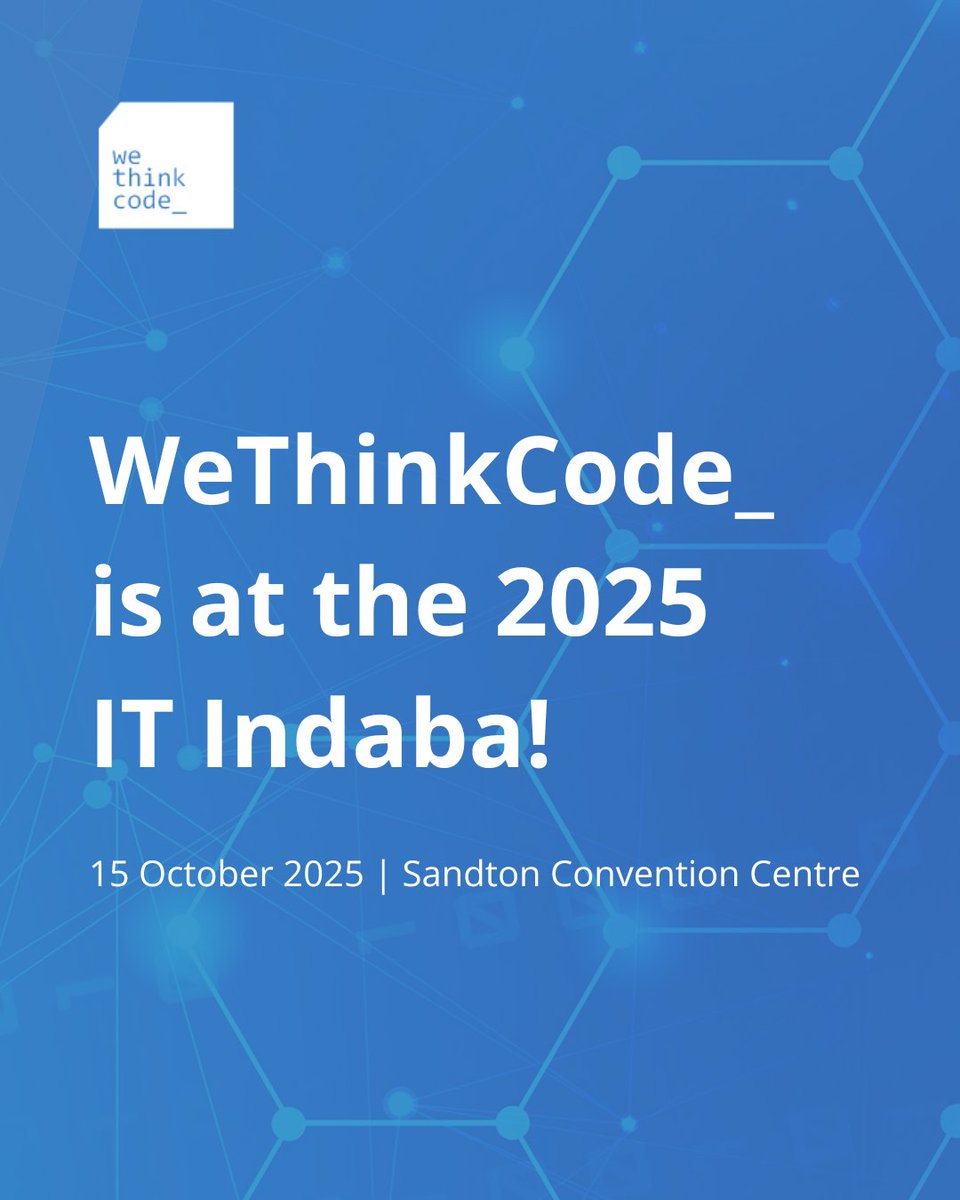 wethinkcode's tweet image. WeThinkCode_ is heading to IT Indaba 2025 this Wednesday! 💡
We’re excited to connect with tech leaders, innovators, and changemakers driving digital transformation across South Africa.
Let’s build the future, together!💙
#WeThinkCode #ITIndaba2025 #TechInnovation #FutureOfTech