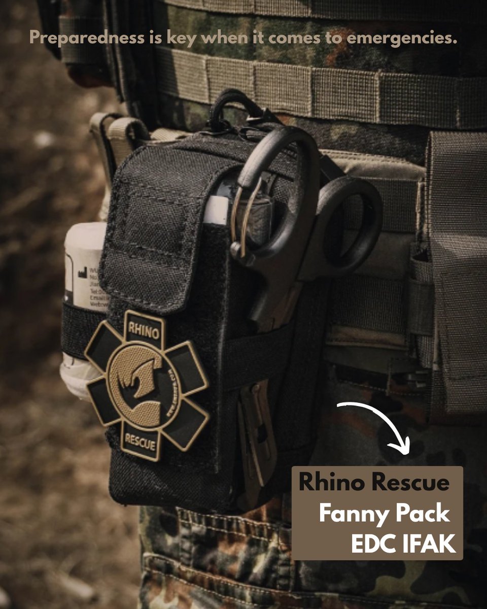 365PlusTactical's tweet photo. The Rhino Rescue Fanny Pack - A grab-and-go IFAK that actually works for everyday carry. 🧰

Everything inside has a reason to be there — tourniquet, gauze, bandage, chest seal — all in quick reach!

#RhinoRescue #IFAK #EDCgear #Preparedness #EverydayCarry #FirstAidReady https://t.co/fXC9H7HKOu