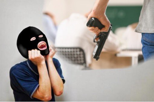 逆に、学校を襲った妄想をするテロリスト