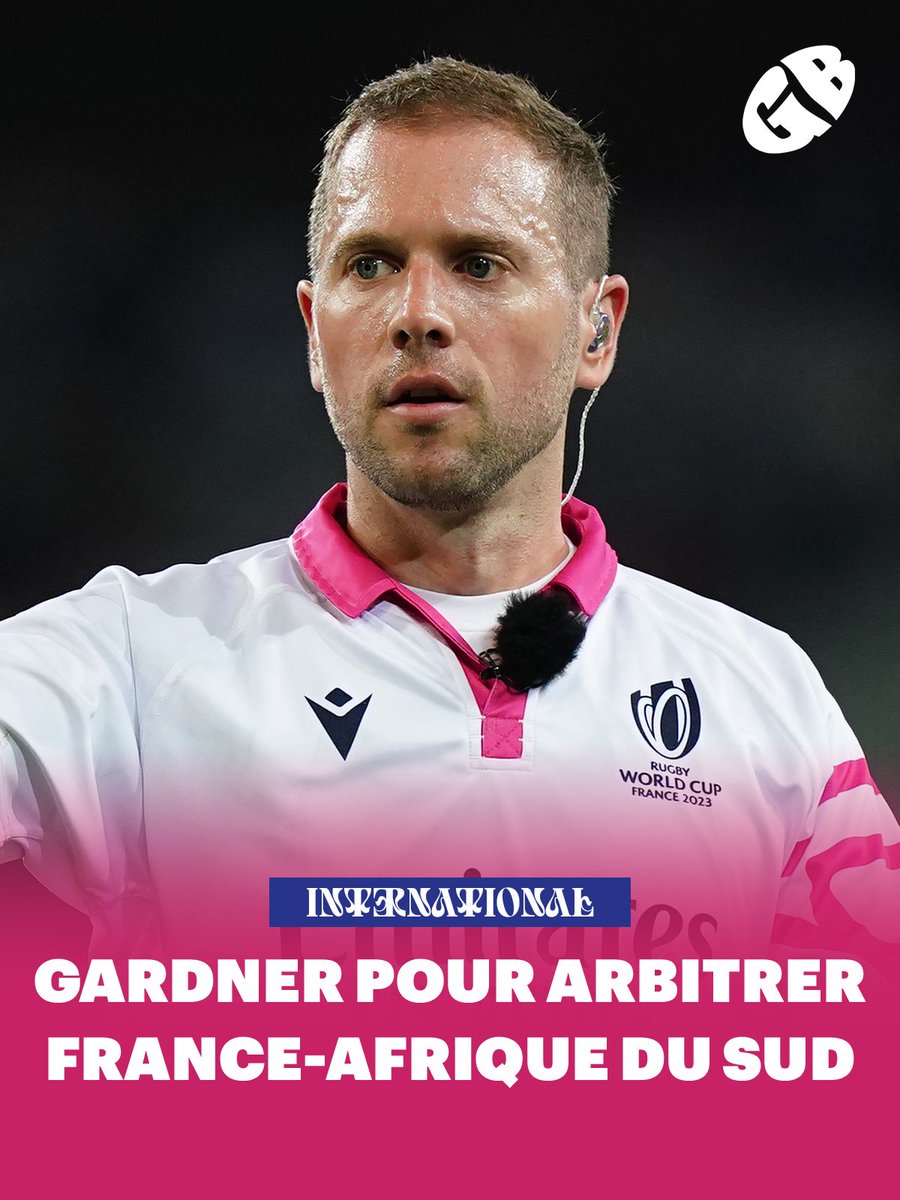 L'australien Angus Gardner a été désigné pour officier au sifflet lors du choc de la tournée d'automne entre le XV de France et les Springboks, annonce World Rugby. Il sera assisté du géorgien Nika Amashukeli et de l'anglais Christophe Ridley.

Christophe Ridley, justement,