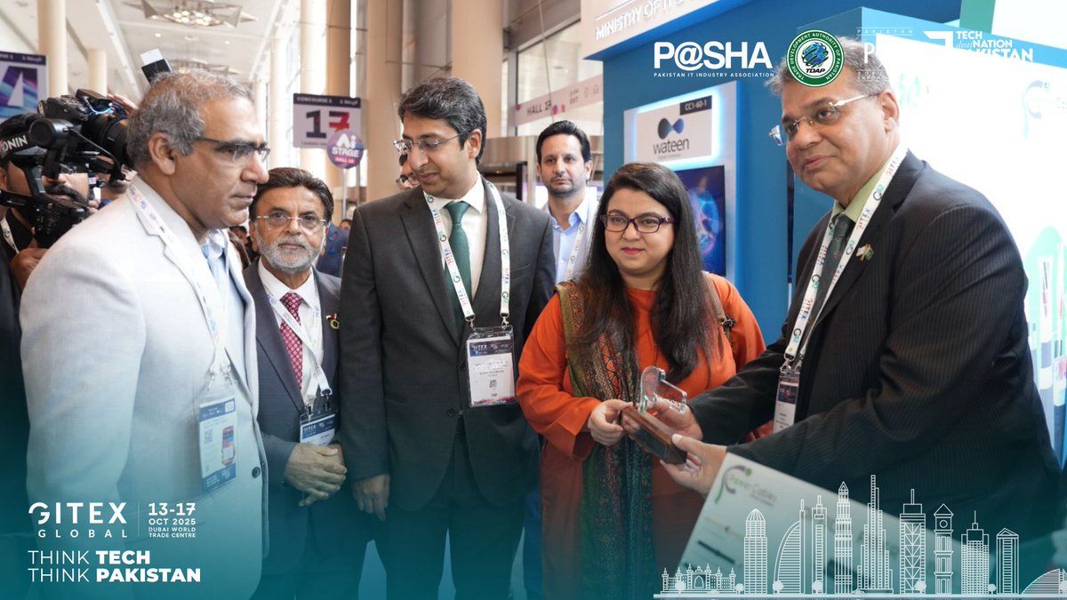 TechDestPak's tweet image. The Pakistan Pavilion at GITEX Global 2025 was officially inaugurated by Federal Minister for IT &amp;amp; Telecom, Ms. Shaza Fatima Khawaja, along with Additional Secretary IT &amp;amp; Telecom, Mr. Rafique Buriro, and H.E. Faisal Tirmizi, Ambassador of Pakistan to the UAE .
#GITEX2025 #GITEX