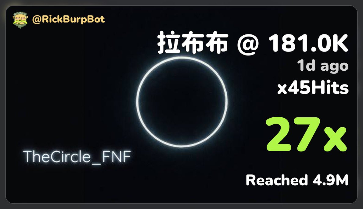 TheCircle_FNF's tweet photo. 181K ——> 4.9M

$Labubu 

@45Hits Cooking 🔥 https://t.co/3egY2deCrZ