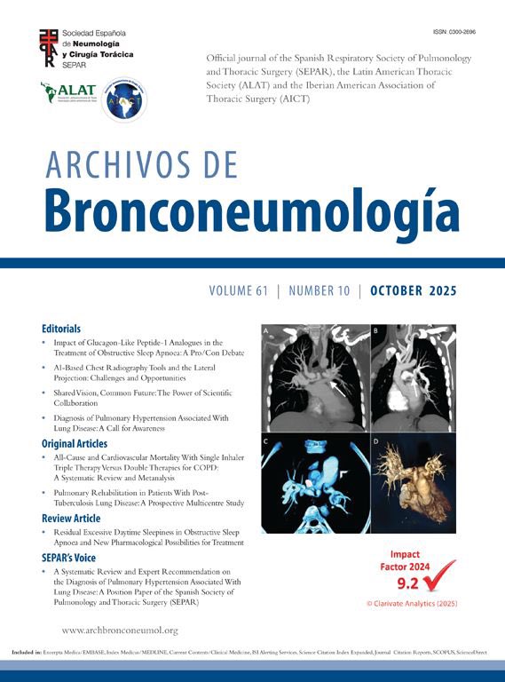 ✅ The 2025 Issue No. 10 of
#ArchivesofBronchology is now available! 

📌 With an Impact Factor of 9.2, the journal remains among the top 10 most influential worldwide in pulmonology, within the first decile (Q1).

Check out the contents ⬇️

🔗 n9.cl/fyxe5d

#SEPAR