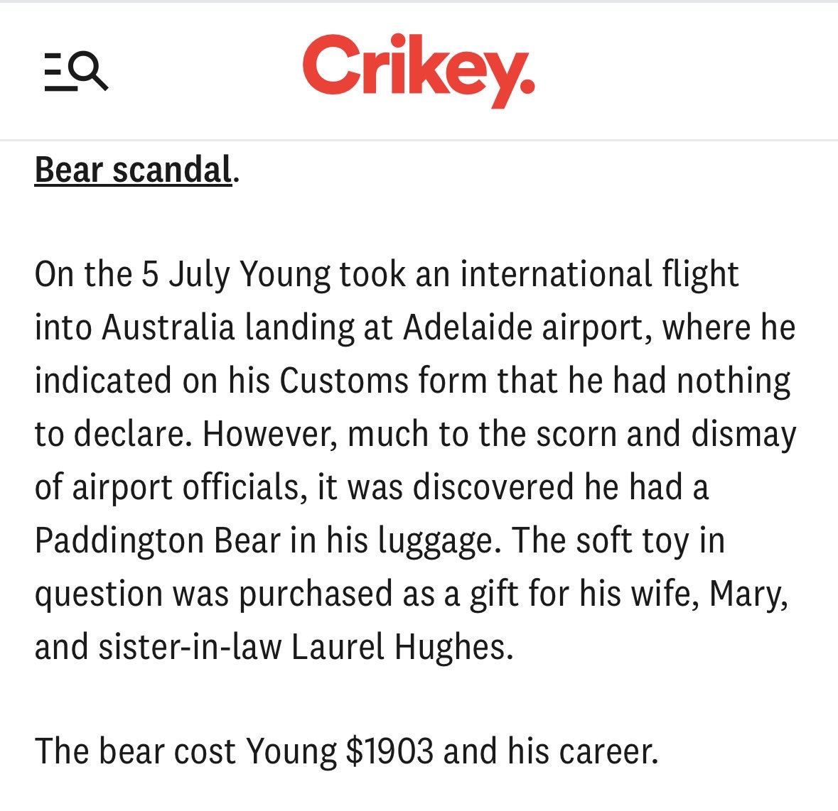 terkey76's tweet image. Mick Young - the Aussie politician bought down by his failure to declare a stuffed toy. 

Brings a wistful tear to the eye.  #4corners