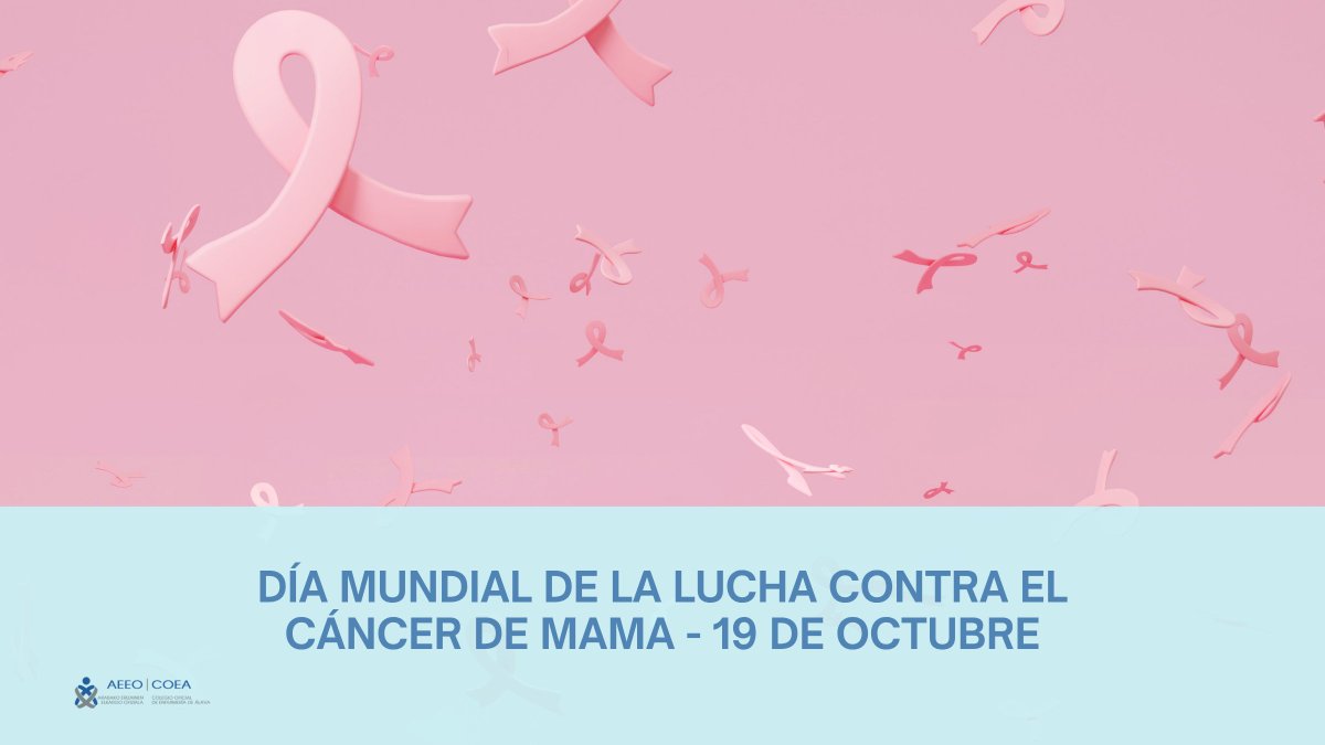 🎀 19 de octubre | Día Mundial contra el Cáncer de Mama
💗 Detección precoz, cuidados y apoyo: pilares frente al cáncer de mama.

👩‍⚕️ La enfermería acompaña en cada etapa: prevención, tratamiento y recuperación.

🌸 Cuidarse y acompañar también es luchar.