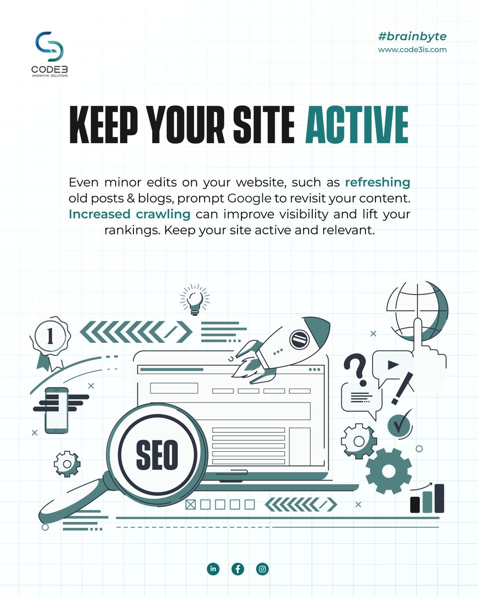code3is's tweet image. Changes on website = more Google crawls.
More crawls = better visibility.
Even small edits can push your rankings up.
#WebsiteDevelopment #google #LatestUpdates