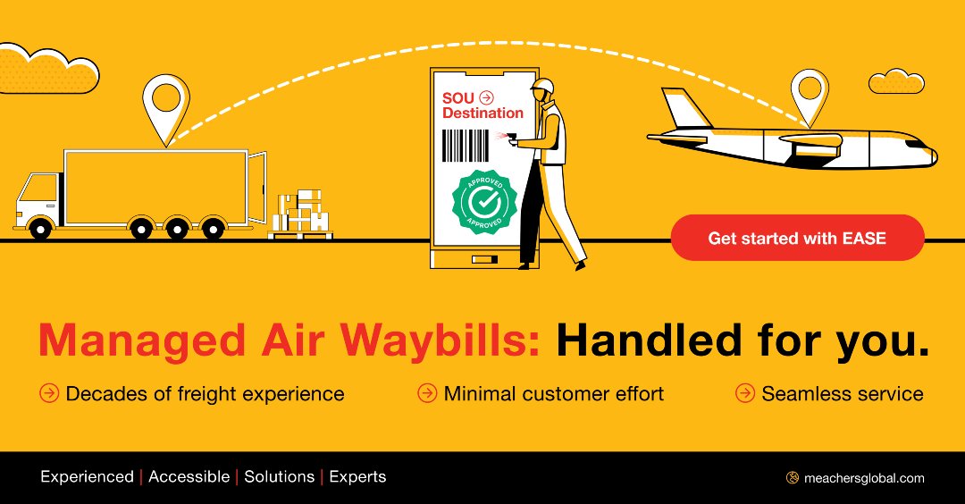 Meachersglobal's tweet image. 📄 Managed Air Waybills? Handled for you. We take care of the admin and #compliance so you can focus on business.
#ManagedAirWaybills #LogisticsOptimisation #DeliveryFreightEASE
f.mtr.cool/qbbbnldzik