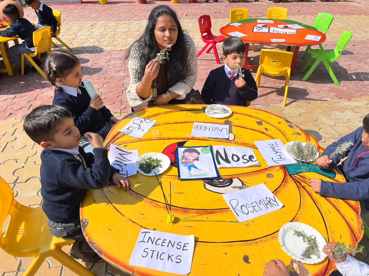 ASrinagar65188's tweet image. Tiny hands explored, tiny minds ignited! Our Sensory Station brought textures, smells &amp;amp; sounds to life - where learning Feels like play !
#KindergartenFun #LearningThroughPlay
#Balvatika