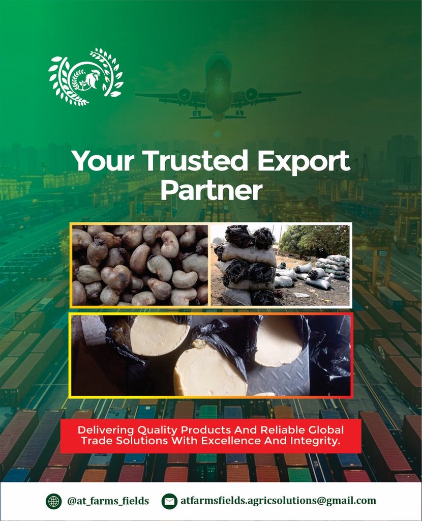 Your trusted export partner.
At A.T Farms and Fields Limited, we remain committed to connecting African agricultural products with global markets.